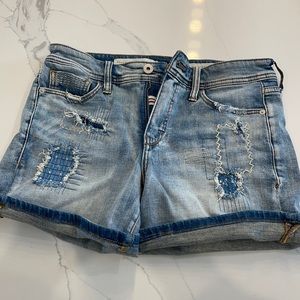 Anthropologie Light Blue Distressed Denim Jean Shorts